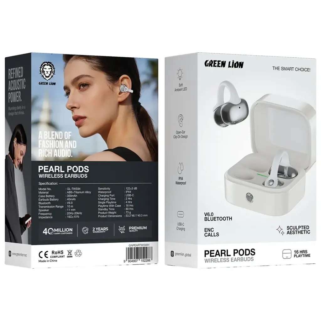 Green Lion Pearl Pods Wireless Earbuds - Linkphones Center